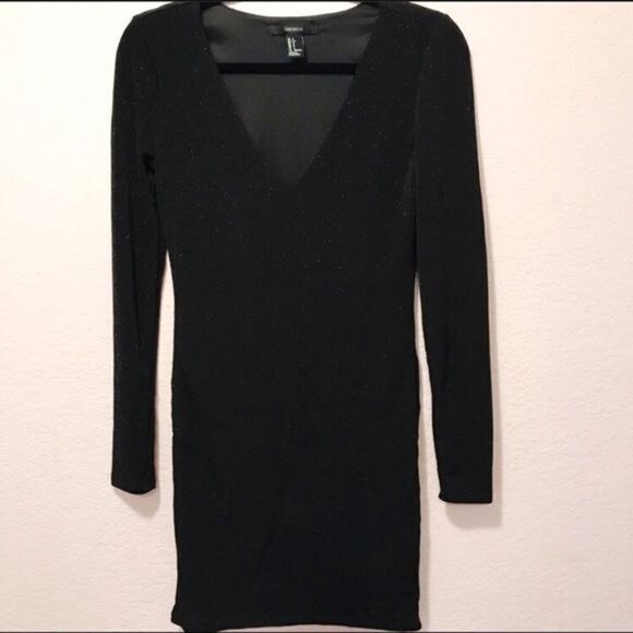 NWOT. Forever 21 black sparkly black dress - Picture 2 of 6